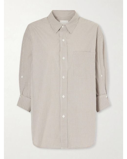Citizens of Humanity White Kayla Checked Cotton-Poplin Shirt