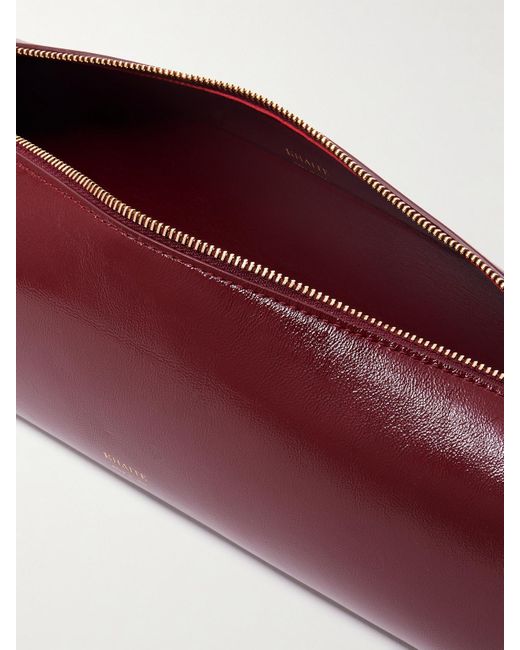 Khaite Red Kye Glossed-Leather Shoulder Bag