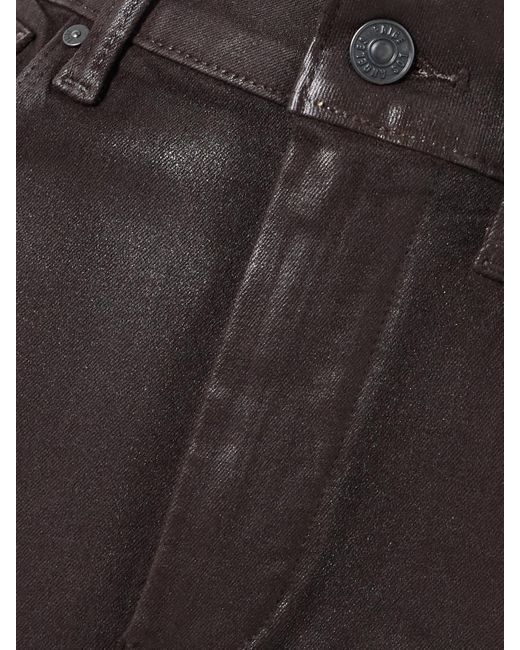PAIGE Brown Sasha Waxed-Twill Wide-Leg Pants