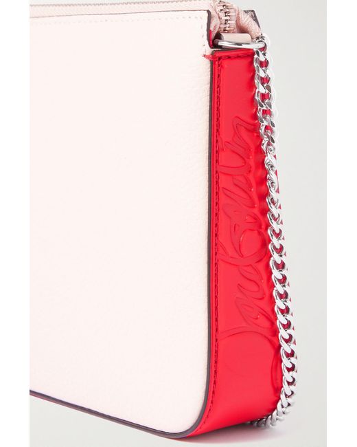 Christian Louboutin Loubila Chain-embellished Leather Shoulder Bag In Pink
