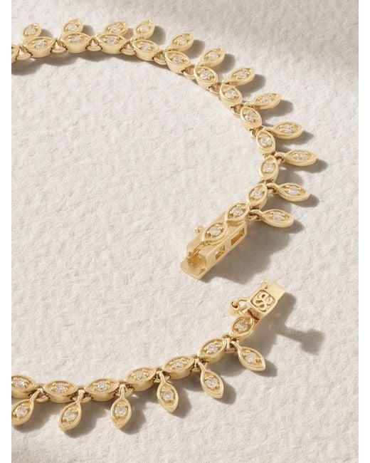 Sydney Evan Natural Marquis Eye Eternity Fringe 14-Karat Diamond Bracelet