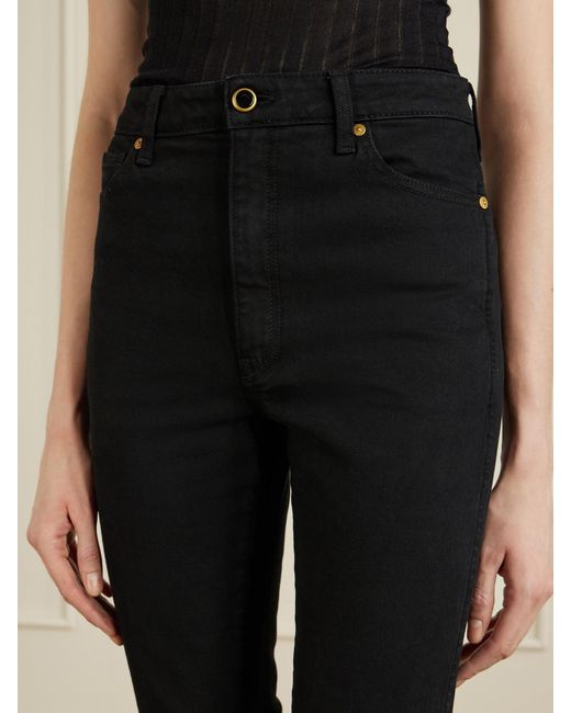 Khaite Black Daria High-Rise Slim-Leg Jeans