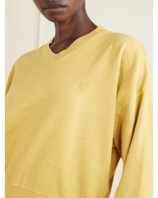 ÉTERNE Yellow Cropped Cotton-Jersey Sweater