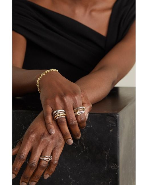 Spinelli Kilcollin Metallic Nimbus Set Of Four Sterling And 18-Karat Diamond Rings