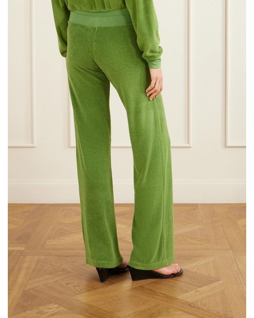 ÉTERNE Green Cotton-Blend Wide-Leg Pants