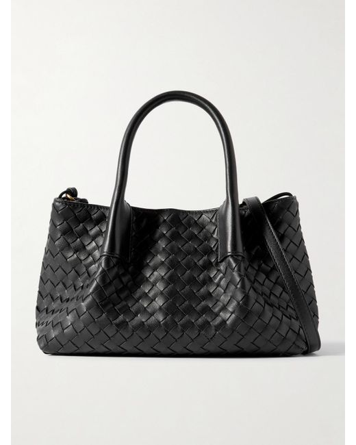 Bottega Veneta Black Pinacoteca Kleine Tote Aus Intrecciato-Leder