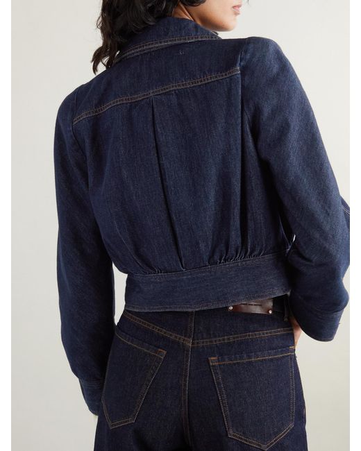 Dries Van Noten Blue Cropped Denim Jacket