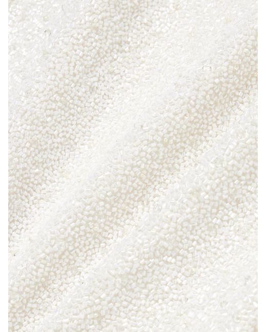Clio Peppiatt White Lille Bow-Embellished Stretch-Tulle Mini Dress