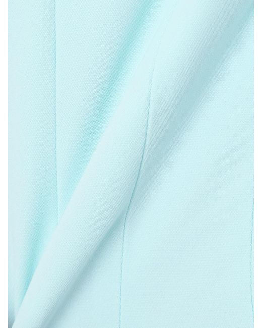 Costarellos Blue Aldina Strapless Pleated Crystal-Embellished Crepe Midi Dress