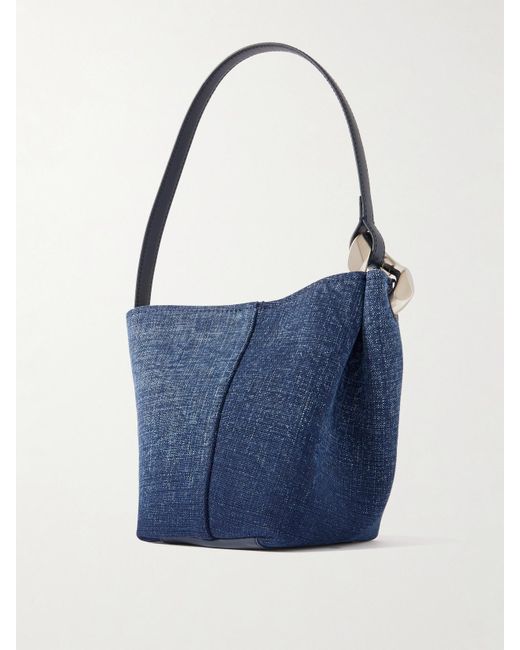 J.W. Anderson Blue The Jwa Corner Kleine Tote Aus Denim Mit Verzierung