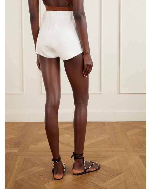 Haight White Debora Striped Knitted Shorts