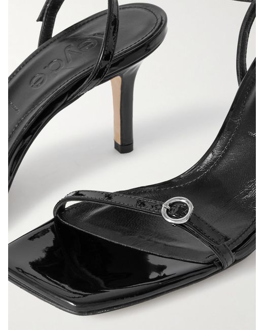 Aeyde Black Hallie Sandalen Aus Lackleder