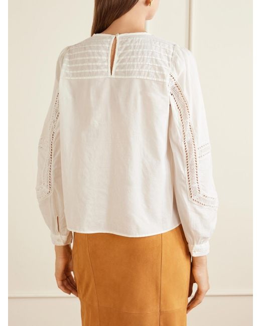 Ulla Johnson White Marlowe Broderie Anglaise Cotton Blouse