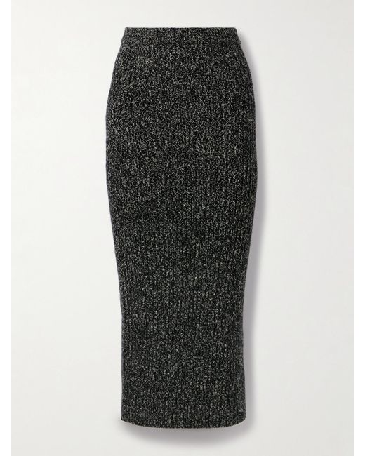 Max Mara Black Rodano Midirock Aus Einer Wollmischung