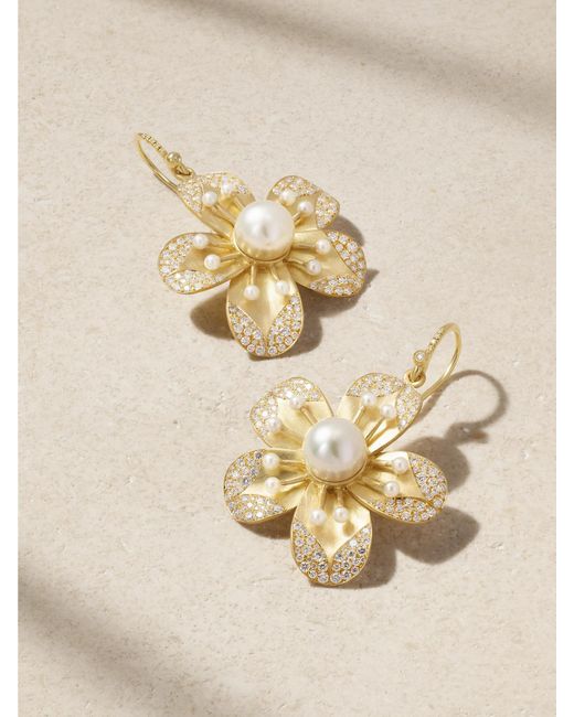 Irene Neuwirth Natural Blossom 18-Karat, Pearl And Diamond Earrings
