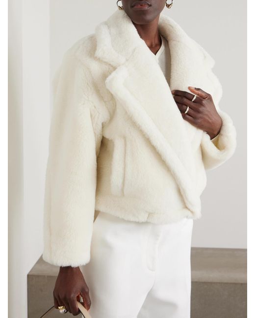 Max Mara Natural Oggeri Teddy Camel Hair And Silk-Blend Jacket