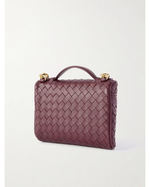 Bottega Veneta Purple Bang Bang Small Intrecciato Leather Tote
