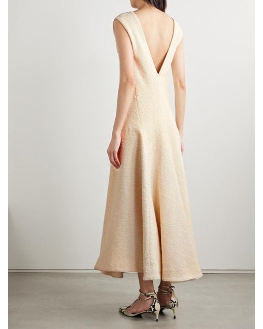 Robe Midi En Bouclé De Coton Mélangé Mellie Khaite en coloris Natural