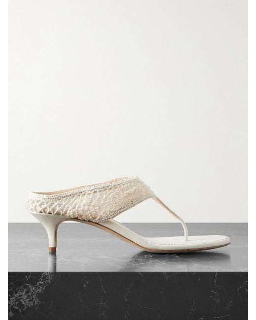 Magda Butrym Natural Zehensandalen Aus Häkelmaterial