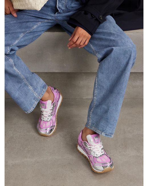 Bottega Veneta Purple Orbit Mesh And Leather Sneakers
