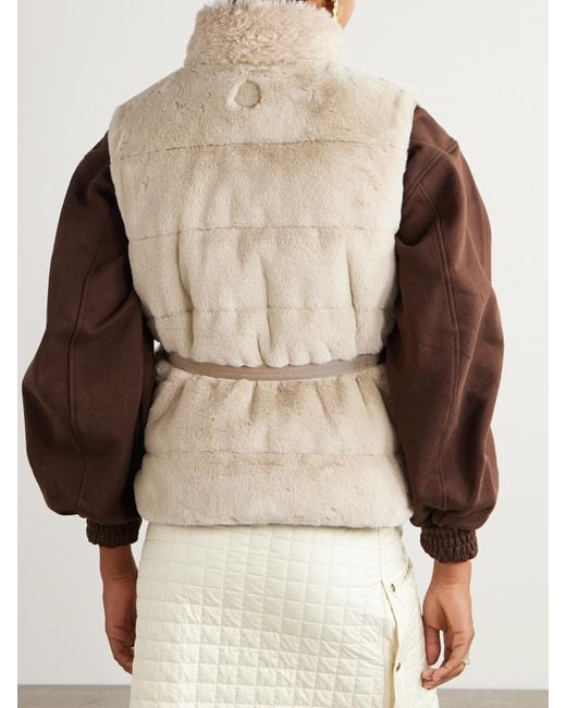 Moncler Natural Joui Belted Plush Down Gilet