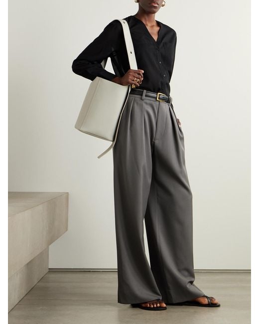Theory Black Wool-Blend Blouse