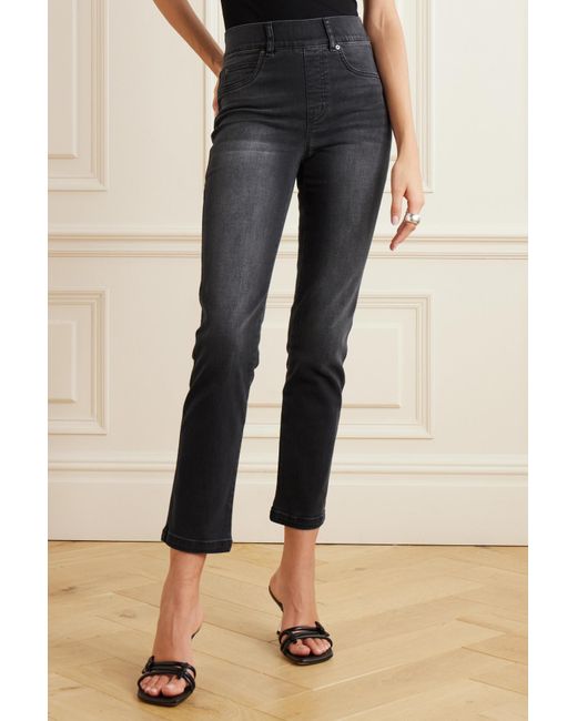 Spanx Ankle Cropped High-rise Straight-leg Jeans in Blue | Lyst UK
