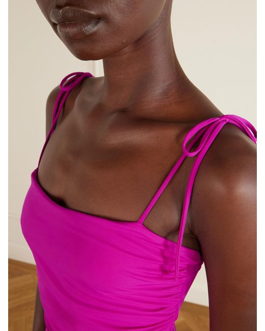 SARA CRISTINA Pink Sand Ruched Swimsuit