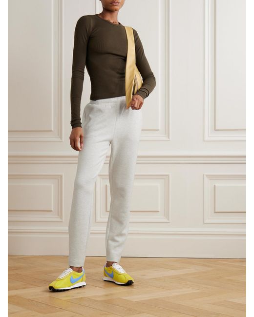Varley White The Slim Zip Hem Jogginghose Aus Doublesoft-Material