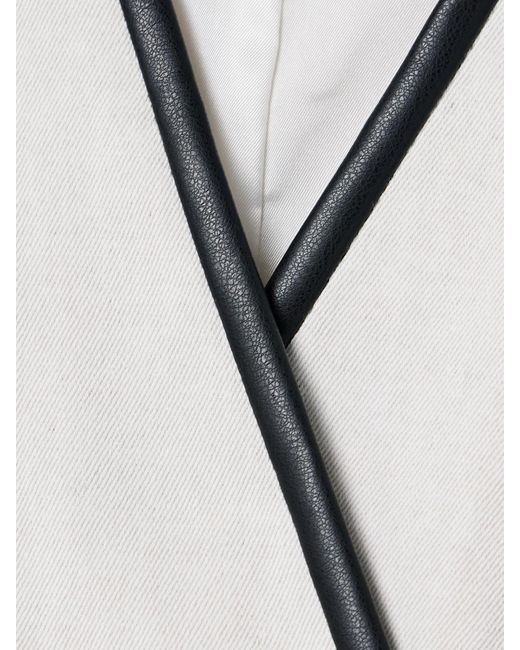Proenza Schouler White Elliot Wickeloberteil Aus Twill Einer Baumwoll-Leinenmischung Mit Kunstlederbesätzen Und Bindegürtel
