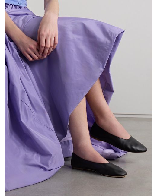 Ballerines En Cuir Alba Staud en coloris Black