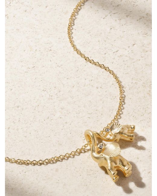 Ole Lynggaard Copenhagen Natural Double Elephant Kette Aus 18 Karat Mit Diamanten