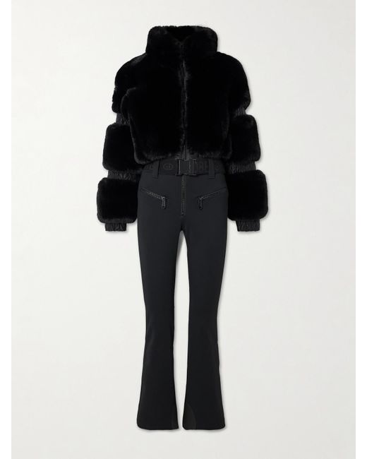 Goldbergh Black Lieke Skianzug Aus Faux Fur Mit Gürtel