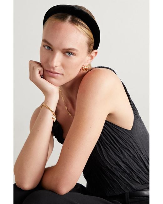 Jennifer Behr Black Tori Velvet Headband
