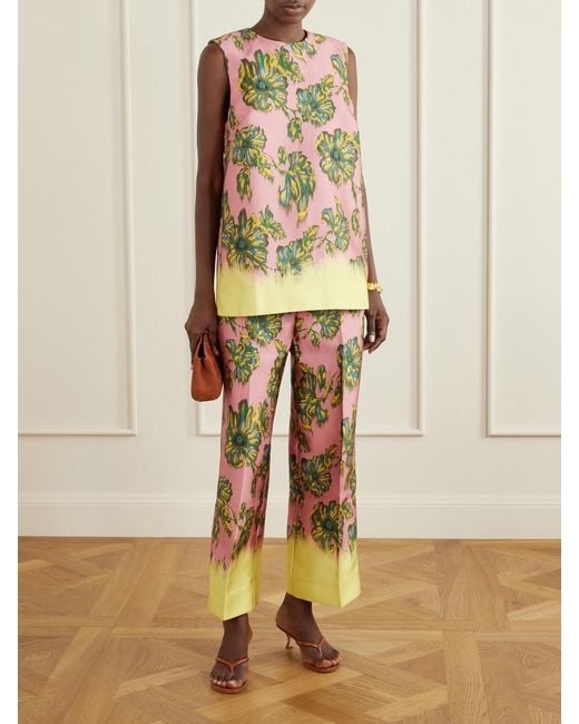 ALÉMAIS Pink Faye Floral-Print Twill Top