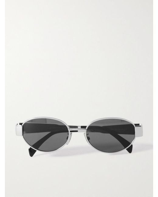 Lunettes De Soleil Ovales En Métal Et En Acétate Céline en coloris Metallic