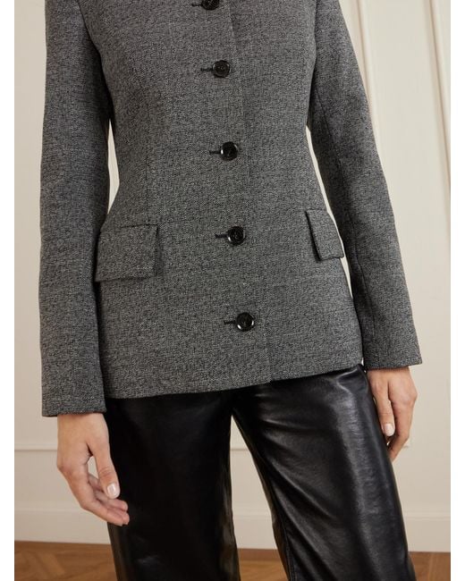 Proenza Schouler Gray Annemarie Mélange Wool-Blend Tweed Jacket