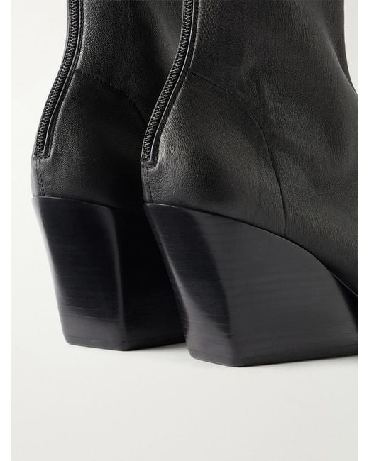 Proenza Schouler Black Slant Leather Ankle Boots
