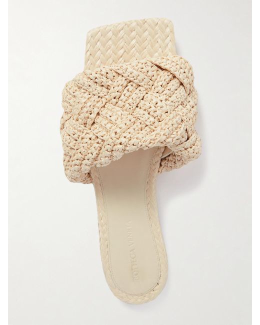 Bottega Veneta Natural Lido Leather Slides