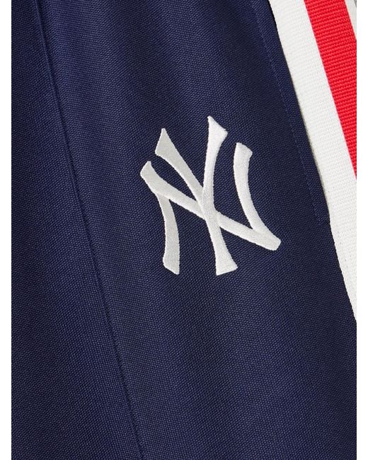 Sporty & Rich Blue New York Yankees Serif Striped Embroidered Jersey Track Pants