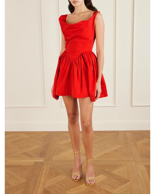 Vivienne Westwood Red Sunday Pleated Taffeta Mini Dress