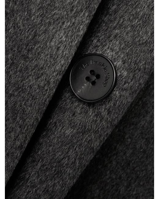 Frankie Shop Black Gaia Double-Breasted Wool-Blend Coat
