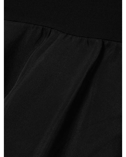 Esse Studios Black Aire Twist Asymmetric Cutout Stretch-Knit And Silk-Organza Maxi Dress