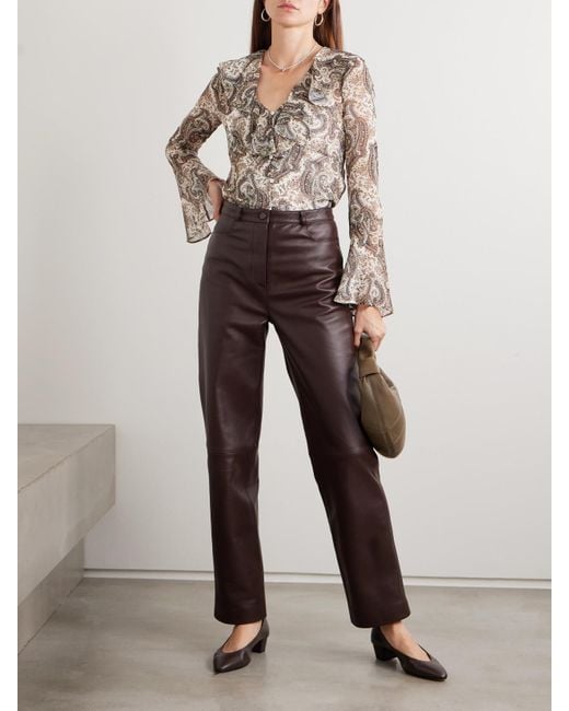 Chemisier En Georgette De Soie À Imprimé Cachemire Et À Volants Kyrie Veronica Beard en coloris Natural