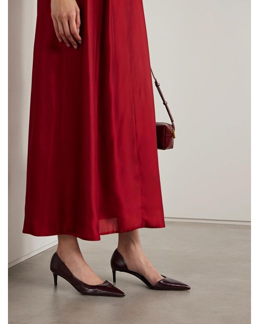 Khaite Brown Jett Leather Pumps
