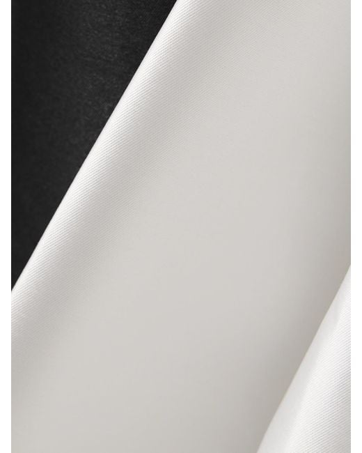 Solace London Black Tiffany Strapless Draped Two-Tone Satin-Twill Gown