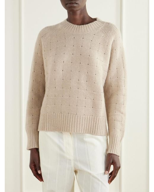 Allude Natural Cashmere And Silk-Blend Sweater