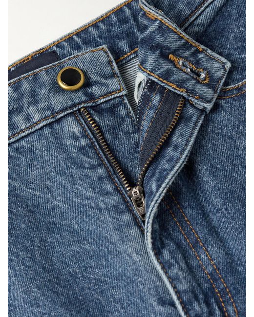 Khaite Blue Danielle High-Rise Slim-Leg Jeans