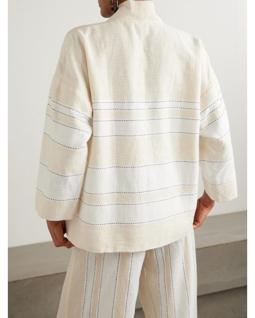 Lemlem Natural Terara Jacke Aus Einer Baumwollmischung Mit Streifen
