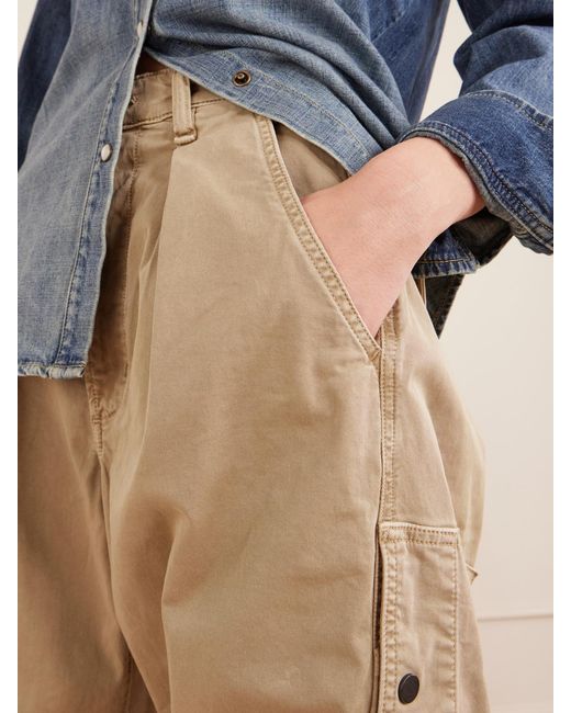 Citizens of Humanity Natural Flight Mid-Rise Straight-Leg Cotton-Blend Twill Cargo Pants
